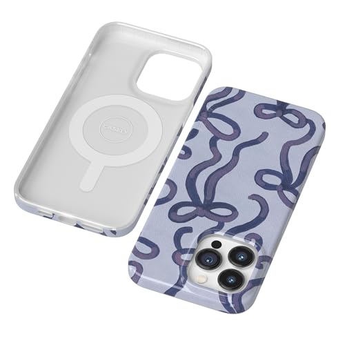 Casely iPhone 14 Pro Case | Love Me Knot | Blue Bow | Compatible with MagSafe | Classic Ultra Slim Design - color: Love Me Knot | Blue Bow, size: iPhone 14 Pro