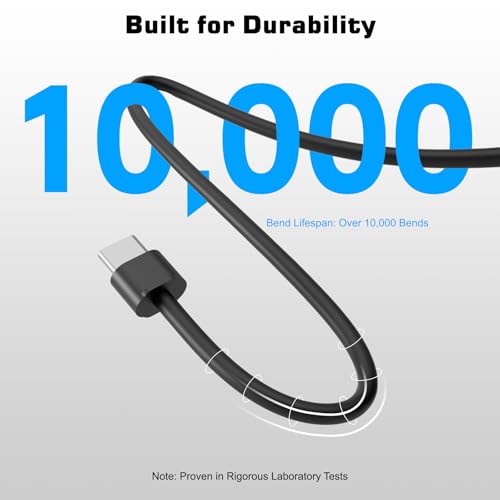 DbillionDa USB C to USB C Cable, Short Connector Charger (6ft, 60W) for iPhone 15, Galaxy S23, MacBook Pro 2020, iPad Pro, iPad Air 4, Pixel, Switch & More – Enhanced Gaming Comfort