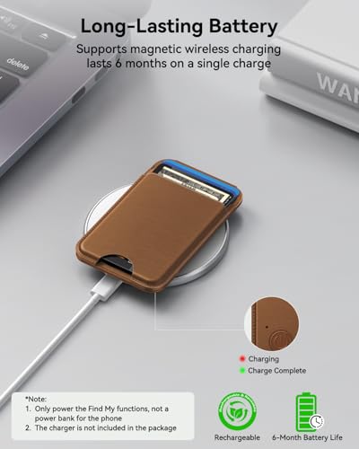 TWZKG for MagSafe Wallet, Works with Apple Find My,5 Card Holder with Stand, Magnetic Phone Wallet for iPhone 17/16/15/14/13/12 Pro Max Plus Air, RFID Blocking Vegan Leather,Coffee - color: Findmy Coffee