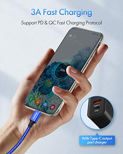 etguuds USB C to USB C Cable 4ft, 2-Pack 60W C to C Cable Fast Charging - color: Blue, size: 4ft