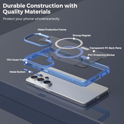 Lunivop for Samsung Galaxy s26 Ultra Case Hard [Compatible with Magsafe Wireless Charging] Yellowing Resistant Magnetic Cover Clear para S 26 Ultra 6.9 '' 5G 2026 Rugged Best Phone Cases Light Blue - color: Light Blue, size: Compatible with Samsung Galaxy