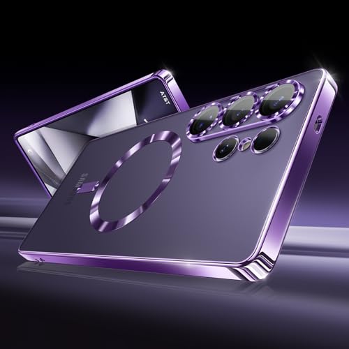 Hurgoer for Samsung Galaxy S26 Case.Soft TPU Electroplated Frame Cover with Clear Back.Drop Tested Protective Full Body Case.Thin Light Slim (Deep Purple, S26) - color: Deep Purple, size: S26