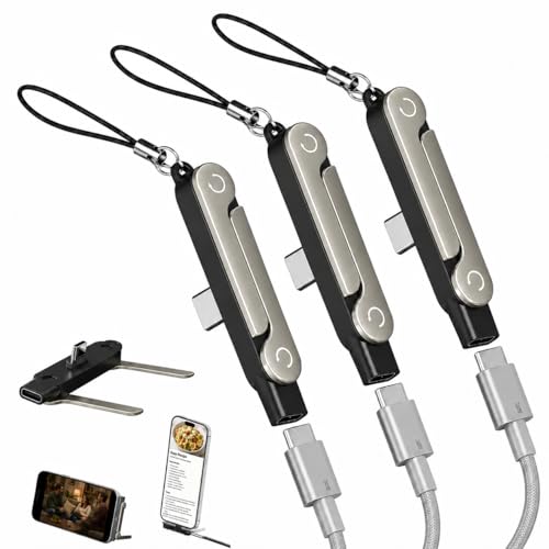 240W USB C to USB C Invisible Charging Cable with Foldable Stand - color: Black,3Pcs