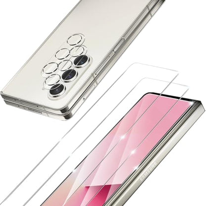 BIGFACE galaxy Z Fold 6 Screen Protector + Camera Lens Protectors, [2 + 2 Pack] HD Clarity Premium Tempered Glass,9H Hardness, 3D Touch Accuracy, Anti-Bubble Anti-Scratch Film - size: Galaxy Z Fold 6(6.2")