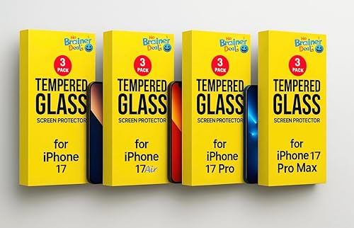 Screen Protector for iPhone 17 Pro – 6.3” – 3-Pack [9H Hardness] Tempered Glass – Scratch and Impact Resistant, Easy Install – High Sensitivity – Case-Friendly