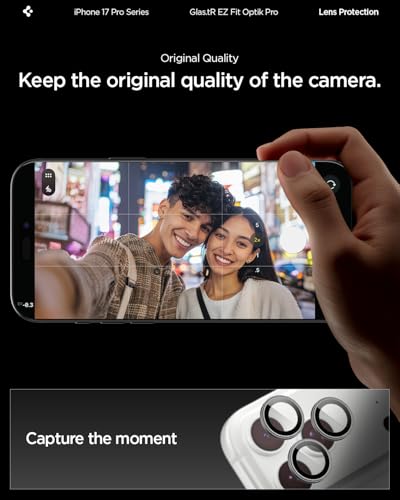 Spigen Camera Lens Protector for iPhone 17 Pro Max / 17 Pro - Gray - color: Gray