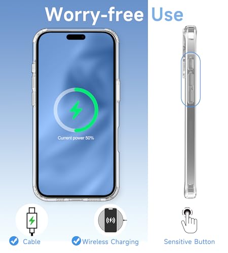 USLAI Case for iPhone 16 Plus, Anti-Yellowing, Crystal Clear Back, Shockproof & Military‑Grade Drop Protection - Transparent - color: Clear, size: iPhone 16 Plus