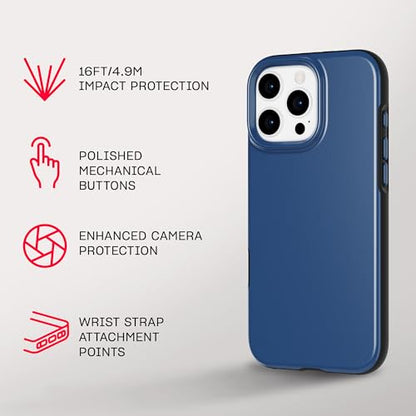 Tech21 EvoDusk for iPhone 16 Pro Max Compatible with MagSafe - Impact Protection Case 15x Military Standard Tested - in Blue/Black - color: Blue/Black, size: iPhone 16 Pro Max