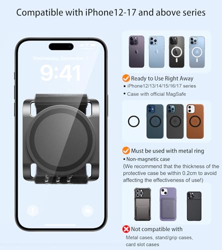 enGMOLPHY Magnetic Gym Phone Holder MagSafe-Compatible Mount for Stroller