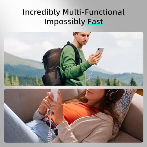 MFish Coiled 4 in 1 USB C Cable, 6.6FT Fast Charging Cable - color: White(4-in-1 Coiled)