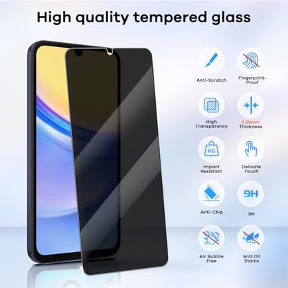 3+3 for Samsung Galaxy A15 5G Privacy Screen Protector Camera Protector - size: Galaxy A15 Privacy