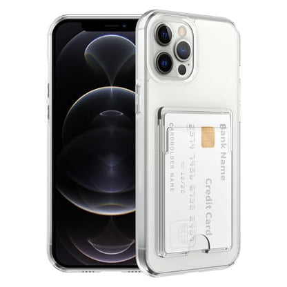 Gukalong Clear Wallet Case for iPhone 12 Pro Max with Credit Card Holder | Hard PC Heavy Duty Shockproof Protection Anti-Scratch Phone Cover Card Slot Anti-Yellowing Case for Women Men - size: for iPhone 12 Pro Max