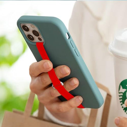 Bilymate Reusable Silicone Phone Grip Strap (3 Pack)-Wireless Charging Compatible, Detachable Loop Holder for iPhone & Android Cases - Black+Blue+Red