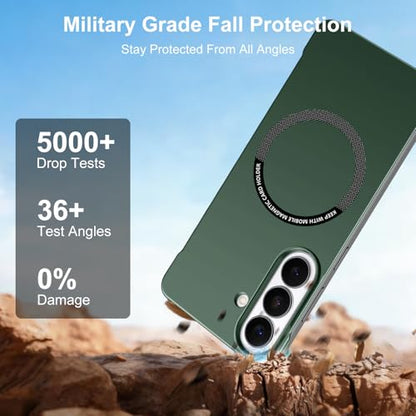 Frameless Slim Case for Samsung Galaxy S26, Silky Touch, Hard PC Matte Back, Exposed Sides Compatible with Mag-Safe, Anti-Scratch Shockproof Protective Cover for Samsung S26 5G (Green) - color: Green