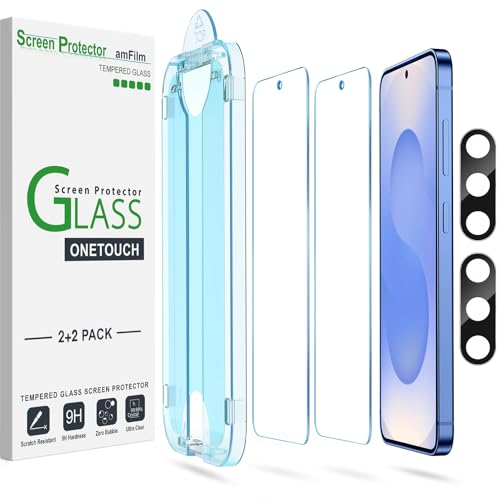 amFilm OneTouch for Samsung Galaxy S25 Screen Protector 6.2" Tempered Glass - size: S25-6.2"