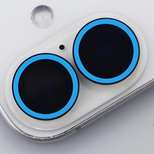 BONVAN for iPhone 17 Camera Lens Protector Glow in the Dark Tempered Glass Screen Accessories Luminous Lens Cover (2PCS) (Blue) - color: Blue