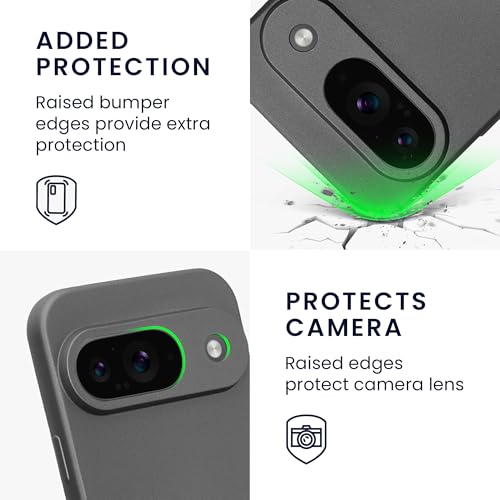 kwmobile Case Compatible with Google Pixel 9 Case -Soft TPU Back Phone Cover - with Metallic Look - Metallic Grey - color: Metallic Grey, size: Pixel 9