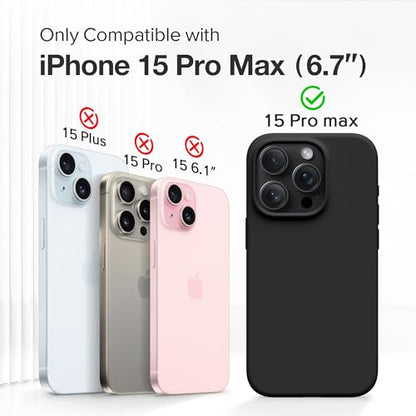 GONEZ Magnetic for iPhone 15 Pro Max Case, Silicone Cover Black - color: Black, size: Iphone 15 Pro Max