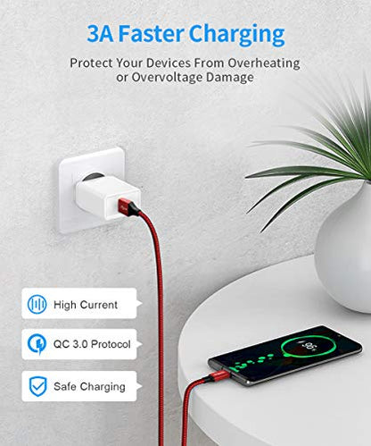 etguuds USB to USB C Cable, 4-Pack USB A to USB C Cable Fast Charging - color: Red, size: 1ft,3ft,6ft,10ft