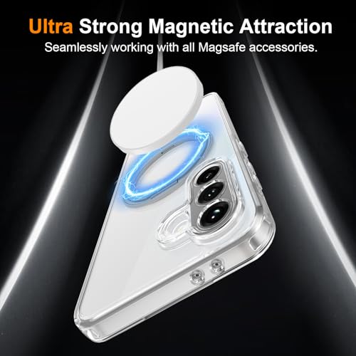 Case for Samsung Galaxy A37 5G Phone 2026 | Rotating Stand | Non-Yellowing Transparent Clear | Wireless Charging | Shockproof Protection (Clear) - color: Clear, size: A37