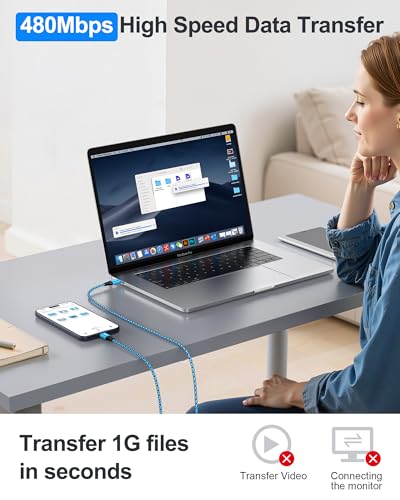 USB C to USB C Cable, 240W USB C Cable Fast Charging 6FT, PD 5A USB C Cable - color: Blue, Purple-240W Cable