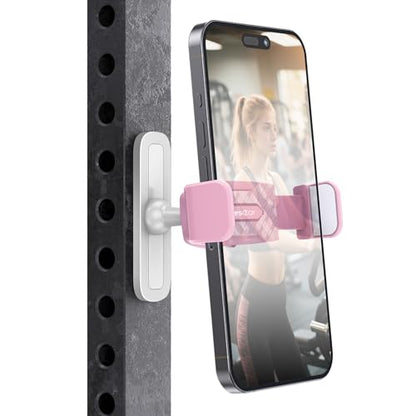 APPS2Car Gym Magnetic Phone Holder, 360 Adjustable, Compatible with 4.7-6.5" Smartphones, Alloy Base and Joint, Gym Accessories for Women, Pink - size: Pink - 1 Pack