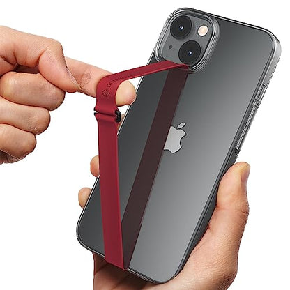 Sinjimoru C-Shaped Clip Finger Phone Grip, Silicone Strap, Wine Red 210 - color: Wine Red, size: 210
