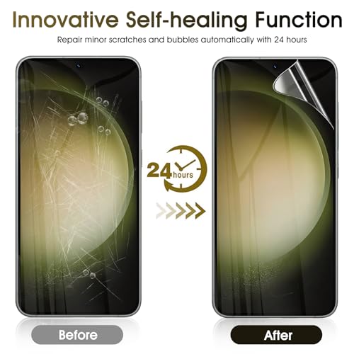 3 Pack TPU Screen Protector for Samsung Galaxy S23, Self-Healing HD Flexible Hydrogel Film Compatible with Galaxy S23 5G 6.1", Support Fingerprint Unlock, Scratch-Resistant, Bubble Free - size: Samsung Galaxy S23