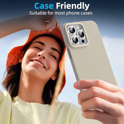 YWXTW Camera Lens Protector for iPhone 15 Pro Max/iPhone 15 Pro, [Lithography Laser Gradient] [5X Strengthen] Tempered Glass Screen Protector Metal Ring Back Camera Lens Cover (Natural Glitter) - color: Natural Glitter
