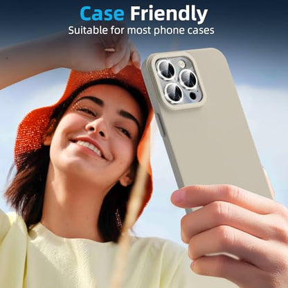 YWXTW Camera Lens Protector for iPhone 15 Pro Max/iPhone 15 Pro, [Lithography Laser Gradient] [5X Strengthen] Tempered Glass Screen Protector Metal Ring Back Camera Lens Cover (Natural Glitter) - color: Natural Glitter