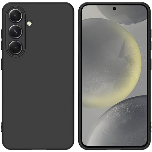 TENOC Phone Case for Samsung Galaxy S24, Black Case Anti-Fingerprint Protective Bumper Matte Cover - color: Black, size: S24