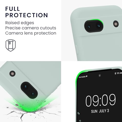 kwmobile Case Compatible with Google Pixel 8a Case - Protective Slim TPU Phone Cover - Soft Matte Finish - Cool Mint - color: Cool Mint