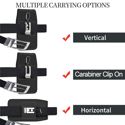 Holster for Motorola Moto G Power/G Play/Moto G/G36 G06 G57 Pure G05 2026 2025 2024 2023 Cell Phone Case Belt Clip Carabiner Card ID Holder Nylon Pouch Bag (Fits Otterbox or Case on)