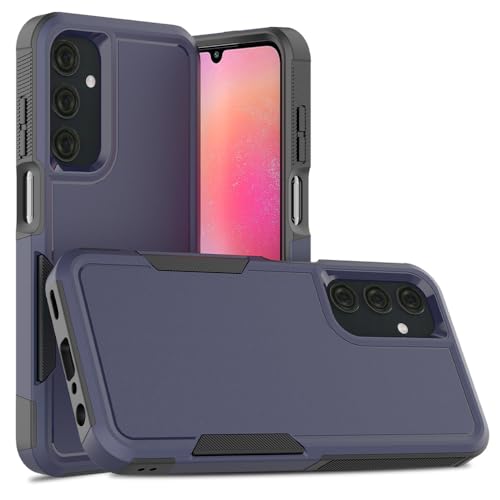 MDCN Samsung Galaxy A25 5G Case: Dual Layer Protective Heavy Duty Cell Phone Cover, Navy Blue & Black, Military Protection Bumper, Shockproof Rugged with HD Screen Protector, Anti-Slip - color: Navy Blue (PC) + Black (TPU)