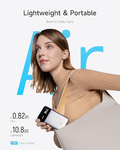 CUKTECH 15 Air Power Bank, 15,000mAh Slim Portable Charger, 65W Fast Charging, 3-Port Battery Pack for Laptop & Phone, for Mobile Office/Business Trip, for MacBook, iPhone, Samsung, Google Pixel