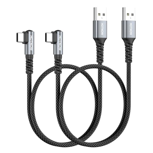 Short USB A to USB C Cable 90 Degree 1.5ft 2Pack,Right Angle USB C Cable - color: Black Glay, size: 1.5FT