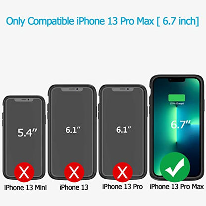 Battery Case for iPhone 13 Pro Max, Enhanced 8500mAh Ultra Thin Portable Protective Smart Charging Case Compatible with iPhone 13 Pro Max (6.7 inch) Rechargeable Extended Battery Charger (Black) - size: iPhone 13 Pro Max