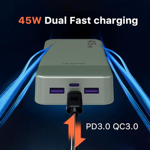 JUOVI Portable Charger 45W 20000mAh Fasting Charging Power Bank - color: Green