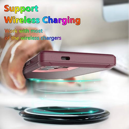 MXX Case Designed for S24 Ultra, 3-Layer Super Full Heavy Duty Body Bumper Cover/Shock Protection/Dust Proof Case 5g 2024 (Plum/Pink) - color: Plum/Pink, size: Galaxy S24 Ultra