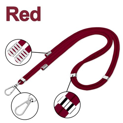 Cell Phone Lanyard, 2 Phone Crossbody Lanyard, 2 Wrist Phone Strap and 6 Connectors Compatible with Most Phones - color: Black Wine-red