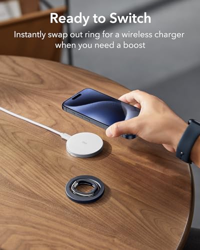 ESR Magnetic Phone Ring Holder for iPhone 17/16/15/14/13/12 - color: Blue Titanium