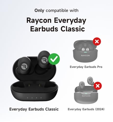 SURITCH Case for Raycon Everyday Earbuds Classic Headphones, Shockproof Magnetic Case for Raycon Bluetooth Headset True Wireless Earbuds, Protective Cover with Magnetic Lid Lock & Carabiner, Black - color: Black