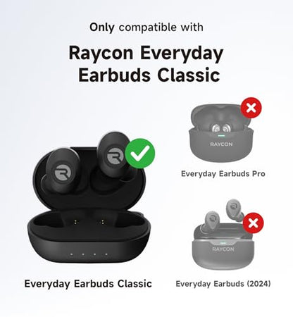 SURITCH Case for Raycon Everyday Earbuds Classic Headphones, Shockproof Magnetic Case for Raycon Bluetooth Headset True Wireless Earbuds, Protective Cover with Magnetic Lid Lock & Carabiner, Black - color: Black
