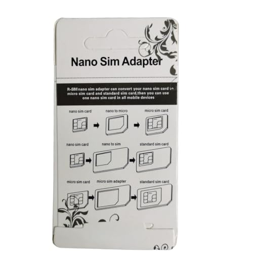 SIM Card Adapter, 4-in-1 SIM Converter Kit Nano/Micro/Standard with Tray Eject Pin - 1 Pack,White
