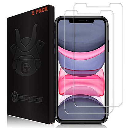 2 Pack Glass Screen Protector for iPhone XR and 11 | 9H Premium Tempered Glass, Lifetime Replacement, Ultra Clear, Scratch Resistant, Phone Case Compatible, Screen Saver - size: iPhone XR, 11