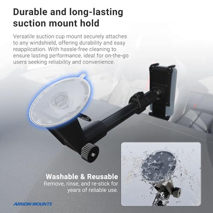 ARKON Mounts - Phone Mount for Car | Car Phone Holder With Windshield Suction | Secure spring holder expands up to 7.25 inches | For iPhone, Samsung, Google, Huawei, Nokia, other Smartphones