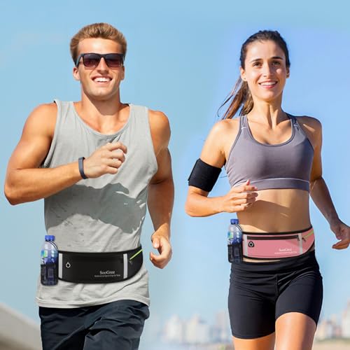 SooGree Slim Running Belt Sport Fanny Pack for Women Men,Reflective Waist Pack Runner Pouch Belt, Zipper Waterproof Running Phone Holder Jogging Pouch for Phone Money (GSP8806 Blue) - color: GSP8806 Blue