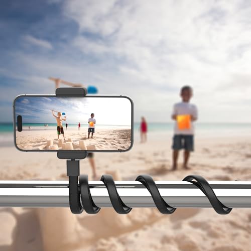 Portable Flexible Adjustable Cell Phone Holder Multi Purpose and Versatile Entangled Mobile Phone Stand Multifunctional and Universal Bedside Bind to Stroller, Bed, Chair, car, Bike, 24inch