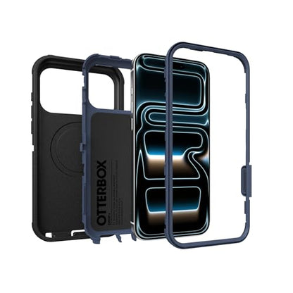 OtterBox iPhone 17 Pro (Only) - Defender Series Case - Black Shadow (Black & Blue) - Snaps on MagSafe - Tough - Rugged & Durable - color: Black Shadow (Black & Blue), style: iPhone 17 Pro