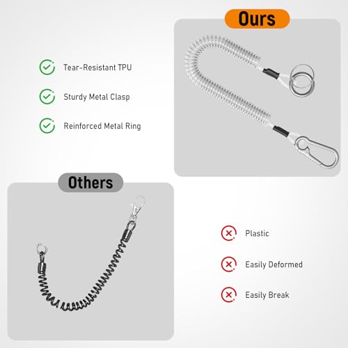 Dadanism 2 Pack Phone Tether Lanyard, Anti-Theft & Anti-Drop Phone Strap - color: Black & Transparent
